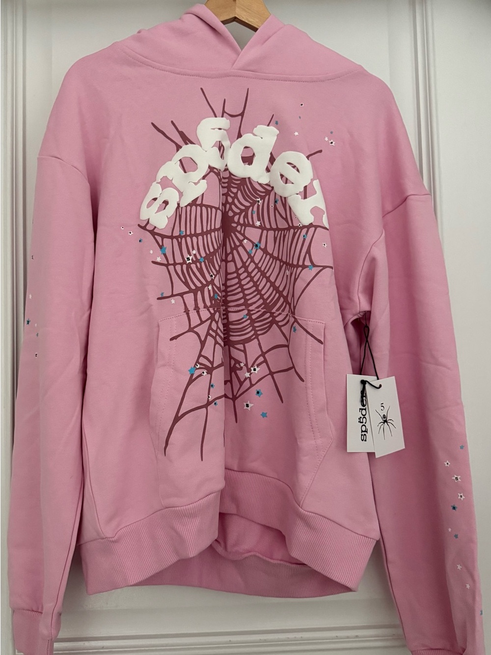 OG PINK SP5DER HOODIE, SIZE M